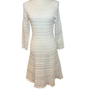 Antonio Melani Nancy Knit Dress Ivory Small S NEW Retail $159